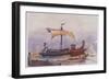 Warship of Imperial Rome is Rowed out of Harbour with Only a Light Sail Hoisted-Albert Sebille-Framed Art Print