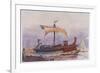 Warship of Imperial Rome is Rowed out of Harbour with Only a Light Sail Hoisted-Albert Sebille-Framed Premium Giclee Print