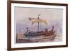 Warship of Imperial Rome is Rowed out of Harbour with Only a Light Sail Hoisted-Albert Sebille-Framed Premium Giclee Print