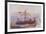 Warship of Imperial Rome is Rowed out of Harbour with Only a Light Sail Hoisted-Albert Sebille-Framed Premium Giclee Print