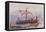 Warship of Imperial Rome is Rowed out of Harbour with Only a Light Sail Hoisted-Albert Sebille-Framed Stretched Canvas