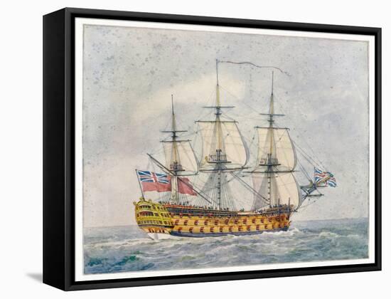 Warship of the British Navy-Pollard-Framed Stretched Canvas