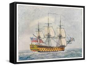 Warship of the British Navy-Pollard-Framed Stretched Canvas