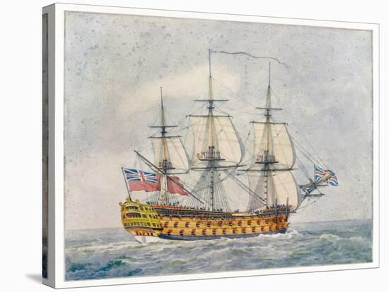 Warship of the British Navy-Pollard-Stretched Canvas