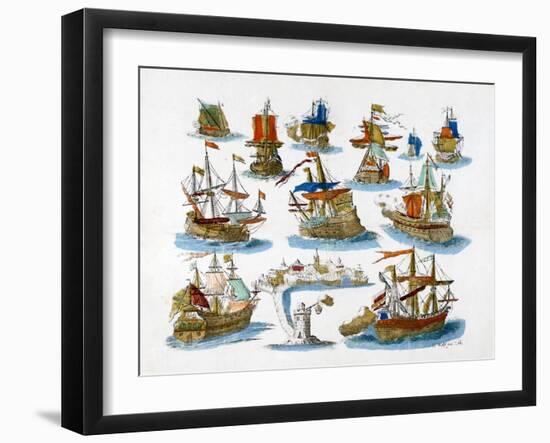 Warships, 18th Century-null-Framed Giclee Print