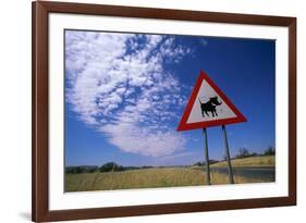 Warthog Crossing Sign-Paul Souders-Framed Photographic Print
