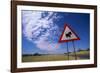 Warthog Crossing Sign-Paul Souders-Framed Photographic Print