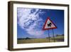 Warthog Crossing Sign-Paul Souders-Framed Photographic Print