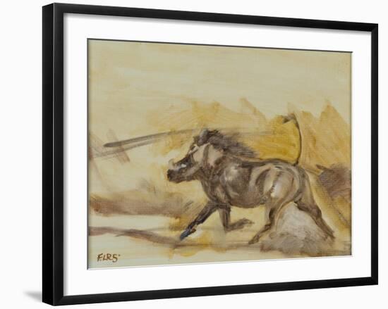 Warthog running, 2014-Francesca Sanders-Framed Giclee Print