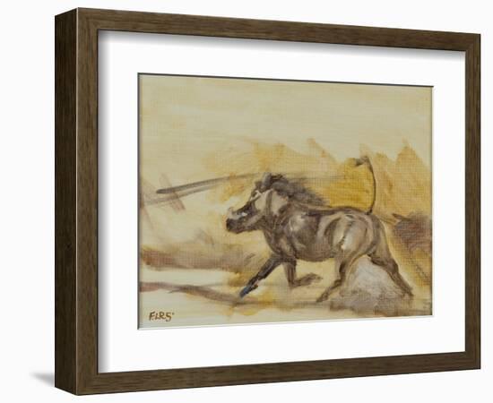 Warthog running, 2014-Francesca Sanders-Framed Giclee Print