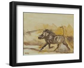 Warthog running, 2014-Francesca Sanders-Framed Giclee Print