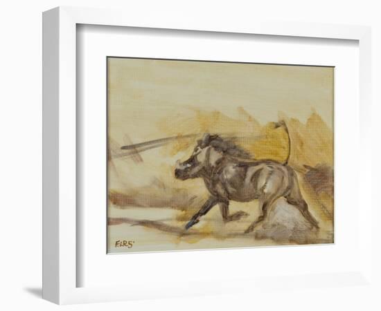 Warthog running, 2014-Francesca Sanders-Framed Giclee Print