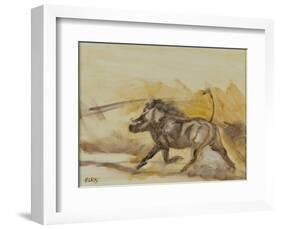 Warthog running, 2014-Francesca Sanders-Framed Giclee Print