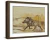 Warthog running, 2014-Francesca Sanders-Framed Giclee Print