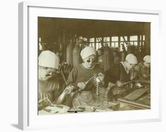 Wartime Economy, Women as Welders During World War I-null-Framed Photographic Print