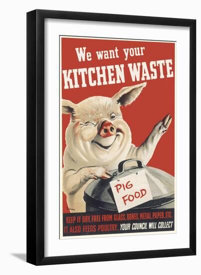 Wartime Pig Food Poster-null-Framed Art Print