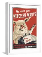 Wartime Pig Food Poster-null-Framed Art Print