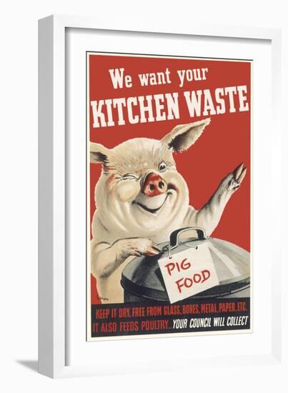 Wartime Pig Food Poster-null-Framed Art Print