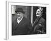 Wartime Premier, Winston Churchill, with His Wife Clementine on His 75Rd Birthday-null-Framed Photo