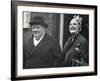 Wartime Premier, Winston Churchill, with His Wife Clementine on His 75Rd Birthday-null-Framed Photo