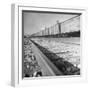 Wartime Railroading: Box Cars of Freight Train Moving Down the Track-Alfred Eisenstaedt-Framed Photographic Print