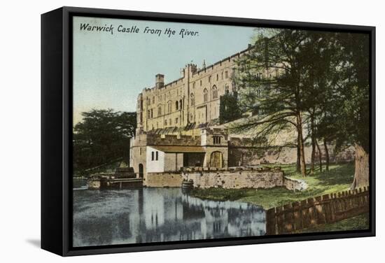 Warwick Castle from the River Avon-null-Framed Stretched Canvas