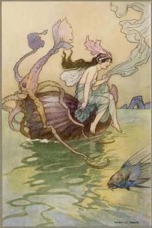 Fairy Riding a Nautilus