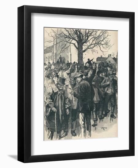 Warwickshire farm labourers' strike: meeting at Whitnash, 1872 (1906)-William Rainey-Framed Giclee Print