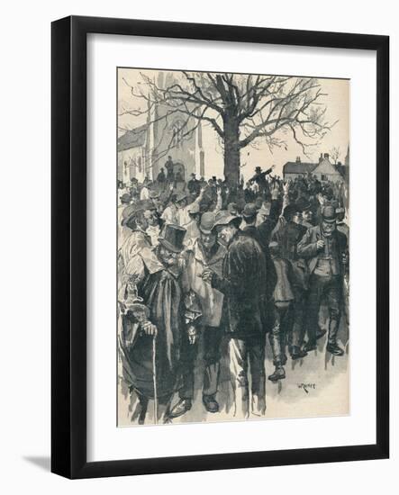 Warwickshire farm labourers' strike: meeting at Whitnash, 1872 (1906)-William Rainey-Framed Giclee Print