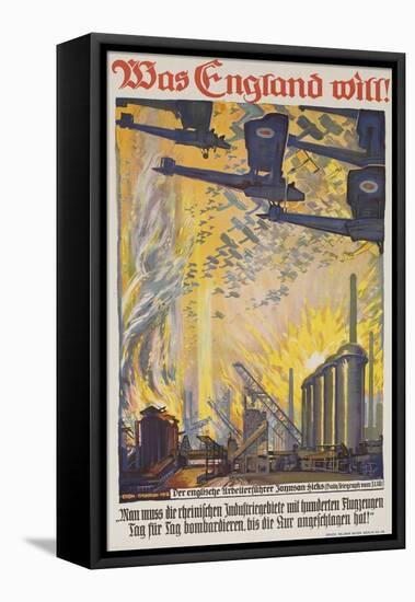 Was England Will (What England Will Do) German WWI Poster-David Pollack-Framed Stretched Canvas