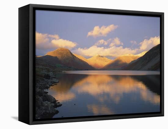 Wasdale Head and Great Gable Reflected in Wastwater, Lake District National Park, Cumbria, England-Rainford Roy-Framed Stretched Canvas