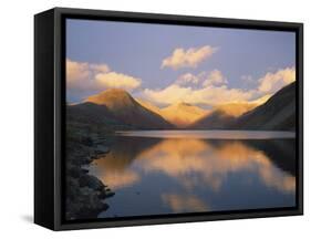 Wasdale Head and Great Gable Reflected in Wastwater, Lake District National Park, Cumbria, England-Rainford Roy-Framed Stretched Canvas