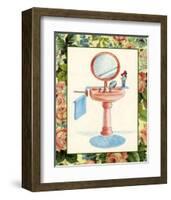 Wash Basins and Robes IV-Sheila Higton-Framed Art Print