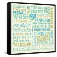 Wash Up Words-Pela Design-Framed Stretched Canvas