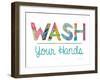 Wash Your Hands Blue Words-Courtney Prahl-Framed Art Print