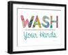 Wash Your Hands Blue Words-Courtney Prahl-Framed Art Print