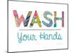 Wash Your Hands Blue Words-Courtney Prahl-Mounted Art Print