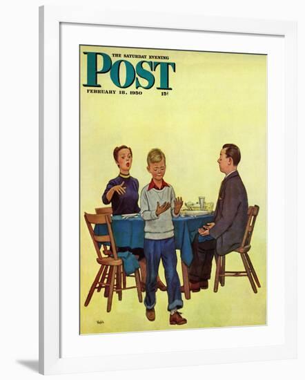 "Wash Your Hands" Saturday Evening Post Cover, February 18, 1950-Jack Welch-Framed Giclee Print