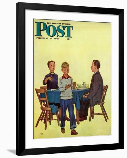 "Wash Your Hands" Saturday Evening Post Cover, February 18, 1950-Jack Welch-Framed Giclee Print