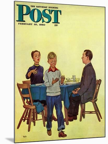 "Wash Your Hands" Saturday Evening Post Cover, February 18, 1950-Jack Welch-Mounted Giclee Print