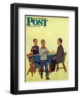 "Wash Your Hands" Saturday Evening Post Cover, February 18, 1950-Jack Welch-Framed Giclee Print