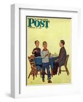 "Wash Your Hands" Saturday Evening Post Cover, February 18, 1950-Jack Welch-Framed Giclee Print