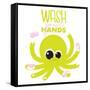 Wash Your Hands-Jace Grey-Framed Stretched Canvas