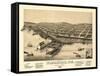 Washburn, Wisconsin - Panoramic Map-Lantern Press-Framed Stretched Canvas