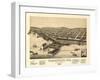 Washburn, Wisconsin - Panoramic Map-Lantern Press-Framed Art Print