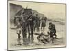 Washed Ashore, a Scene on the French Coast-Charles Stanley Reinhart-Mounted Giclee Print