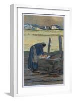 Washer at Fountain, 1886-Giovanni Segantini-Framed Giclee Print