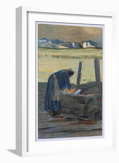 Washer at Fountain, 1886-Giovanni Segantini-Framed Giclee Print