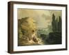 Washerwoman by a Cascade-Herri Met De Bles-Framed Giclee Print