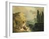 Washerwoman by a Cascade-Herri Met De Bles-Framed Giclee Print